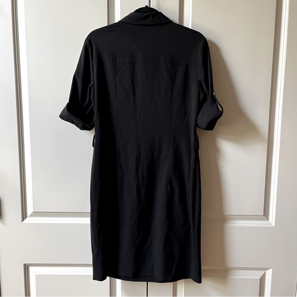 Michael Kors Half Zip Shirt Dress, Black, Size medium - Picture 6 of 11